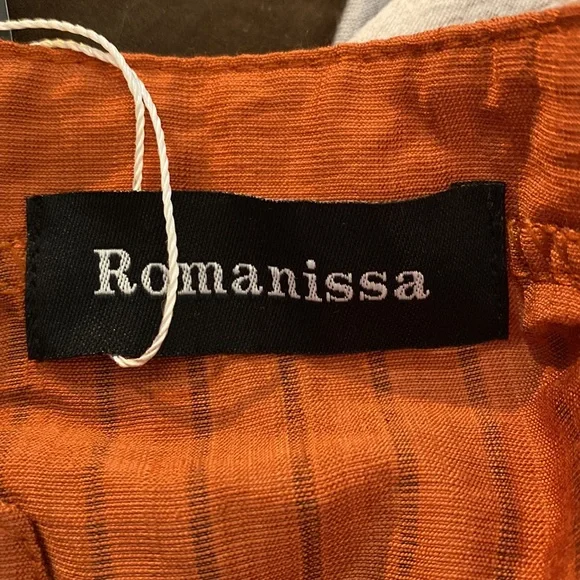 New Romanissa Brown & Black Stripe Short-Sleeve Notch Neck Top size 24-26 - Picture 6 of 11